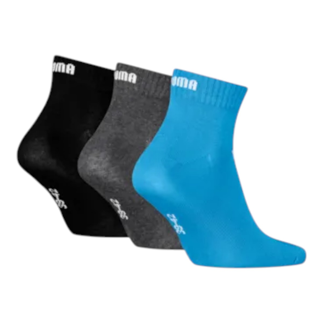 PUMA SKARPETY SKARPETKI STOPKI 3 PARY NIEBIESKIE/POPIELATE/CZARNE 947108 07