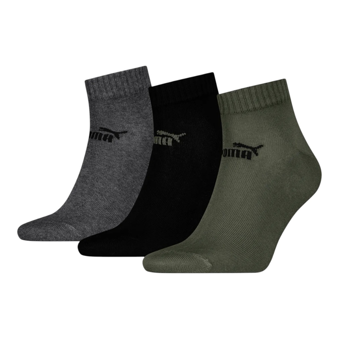 PUMA SKARPETY SKARPETKI STOPKI 3 PARY POPIELATE/CZARNE/ZIELONE 947108 05