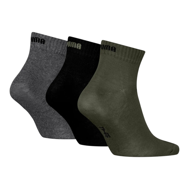 PUMA SKARPETY SKARPETKI STOPKI 3 PARY POPIELATE/CZARNE/ZIELONE 947108 05