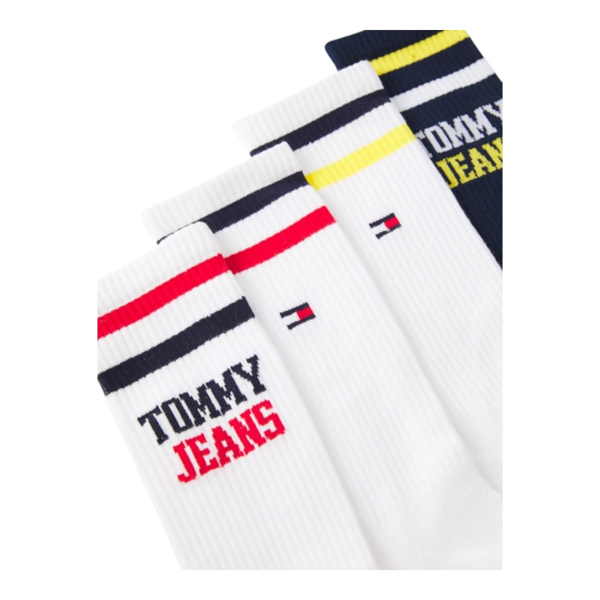 TOMMY HILFIGER SKARPETY SKARPETKI DŁUGIE 4 PARY BIAŁE/GRANATOWE 701238221 001