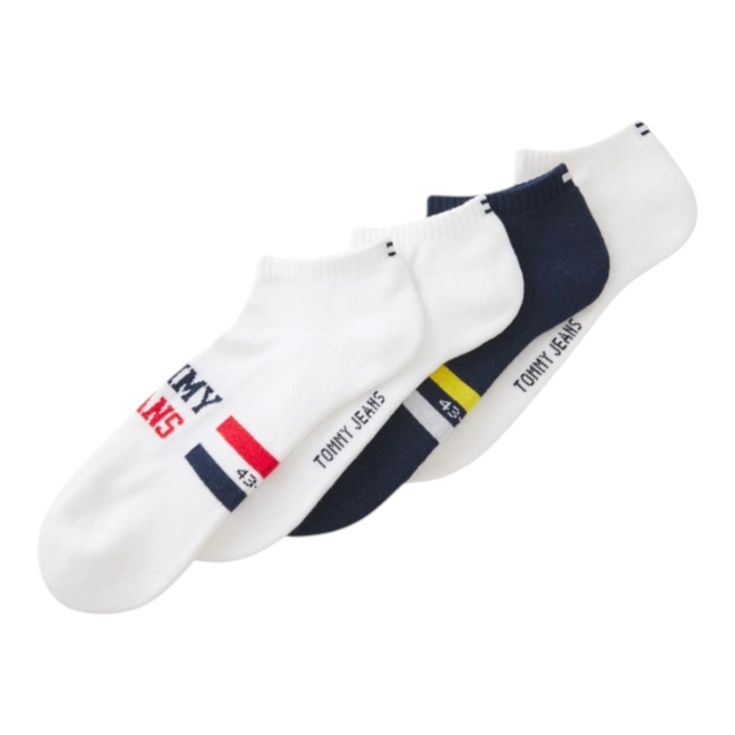 TOMMY HILFIGER SKARPETY SKARPETKI STOPKI 4 PARY BIAŁE/GRANATOWE 701238223 001