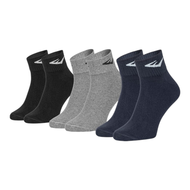 EVERLAST SKARPETY SKARPETKI STOPKI 3P GRANATOWE/CZARNE/SZARE SKQ003-05