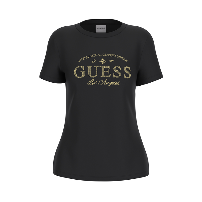 GUESS KOSZULKA DAMSKA T-SHIR MARINA SS CN CZARNA V5YI13J1314 JBLK