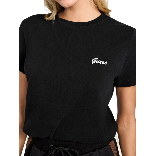 GUESS KOSZULKA DAMSKA T-SHIRT ALBA SS CN T-SHIRT CZARNA V5BI17KCBF1 JBLK