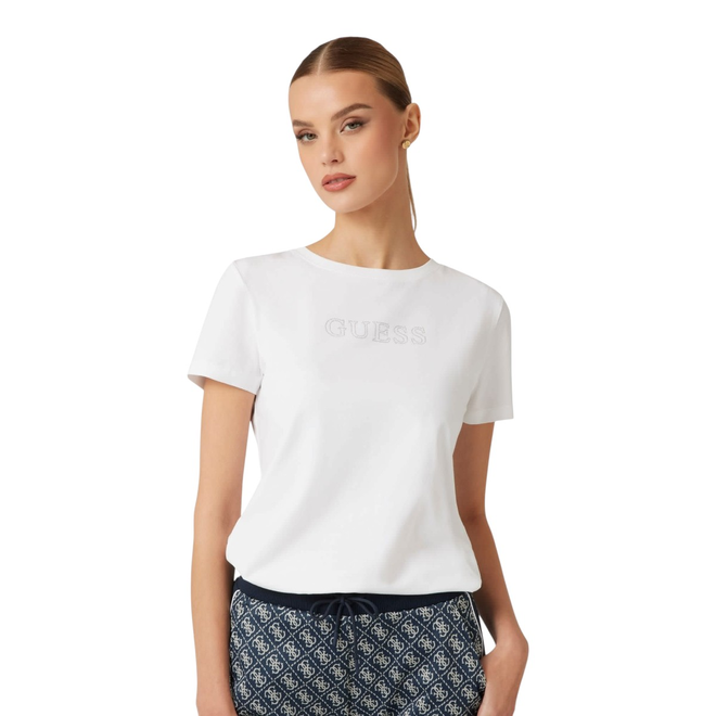 GUESS KOSZULKA DAMSKA T-SHIRT BRIANA SS T-SHIRT BIAŁA V3BI11J1314 G011