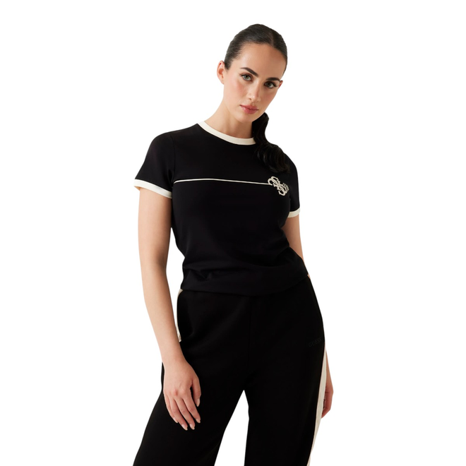 GUESS KOSZULKA DAMSKA T-SHIRT CARMEN SS CN CZARNA V5YI01J1314 JBLK