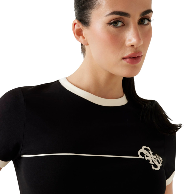 GUESS KOSZULKA DAMSKA T-SHIRT CARMEN SS CN CZARNA V5YI01J1314 JBLK