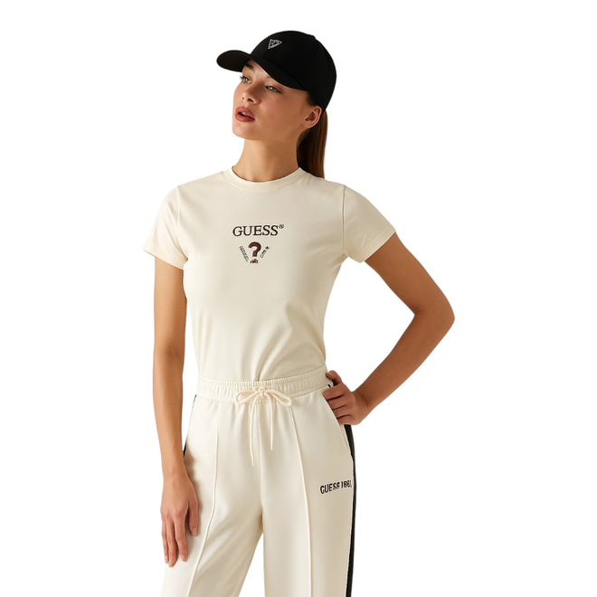 GUESS KOSZULKA DAMSKA T-SHIRT COLETTE SS TEE ECRU V4YI21KCDH1 D001