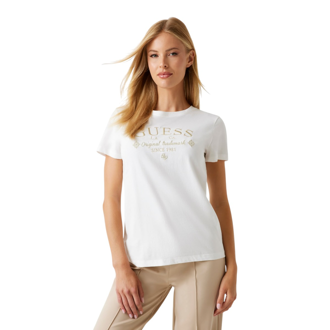 GUESS KOSZULKA DAMSKA T-SHIRT GLORIA SS ECRU V5YI03I3Z14 G018