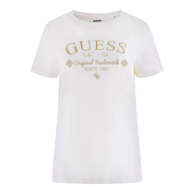 GUESS KOSZULKA DAMSKA T-SHIRT GLORIA SS ECRU V5YI03I3Z14 G018