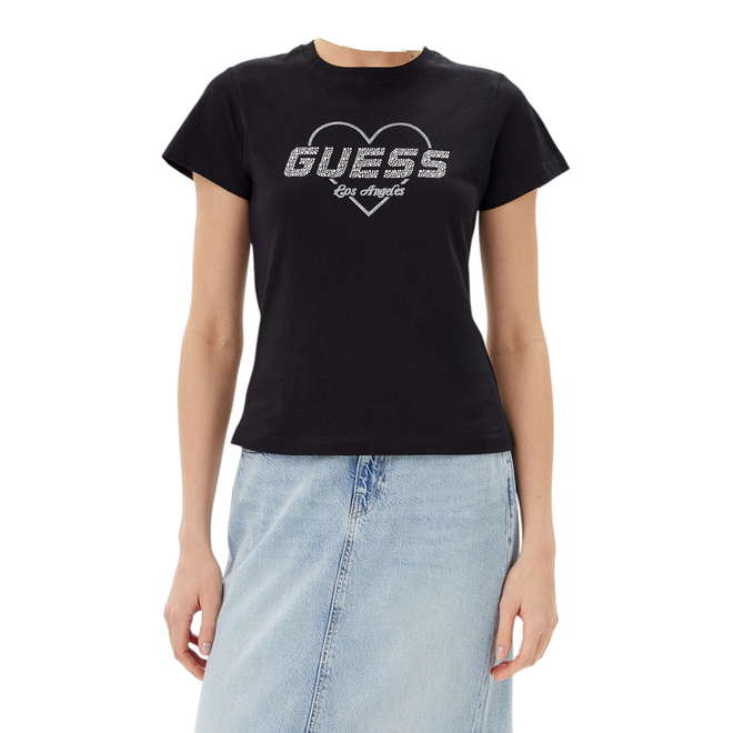 GUESS KOSZULKA DAMSKA T-SHIRT NARCISO CN T-SHIRT CZARNY V5GI10K9RM1 JBLK
