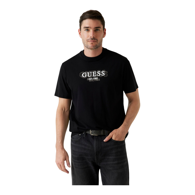 GUESS KOSZULKA MĘSKA T-SHIRT CN SS SMALL LOGO TEE CZARNA M5BI05I3Z14 JBLK