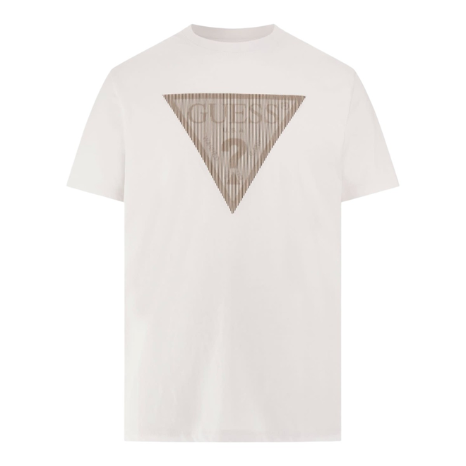 GUESS KOSZULKA MĘSKA T-SHIRT CN SS TRIANGLE LOGO BIAŁA M5BI04I3Z14 G011