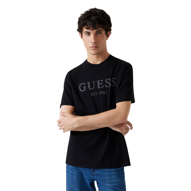 GUESS KOSZULKA MĘSKA T-SHIRT SS CN GUESS BOX LOGO CZARNA M5YI17I3Z14 JBLK