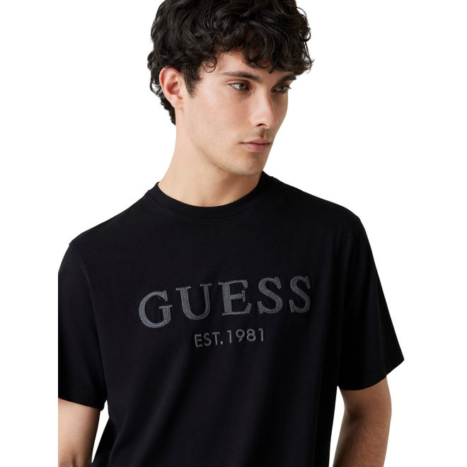 GUESS KOSZULKA MĘSKA T-SHIRT SS CN GUESS BOX LOGO CZARNA M5YI17I3Z14 JBLK