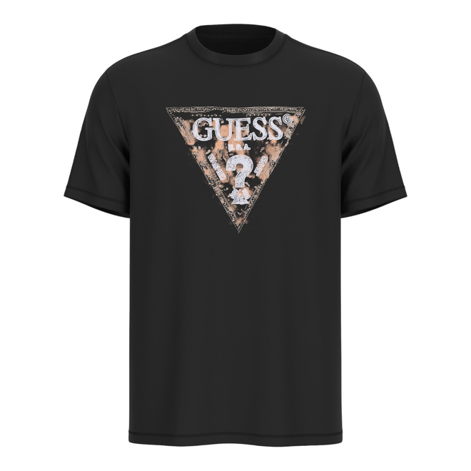 GUESS KOSZULKA MĘSKA T-SHIRT SS CN GUESS TRIANGLE CZARNA M5YI15I3Z14 JBLK