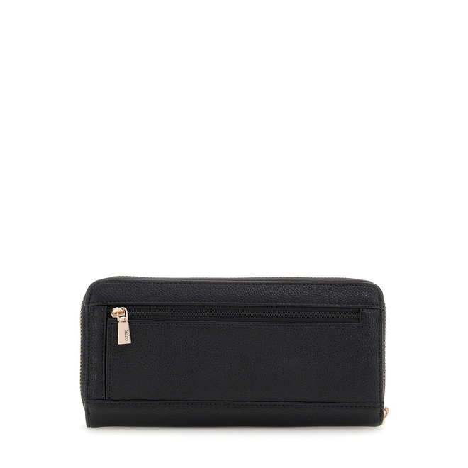 GUESS PORTFEL DAMSKI LAUREL II SLG LARGE ZIP CZARNY SWBG7459146 BLA