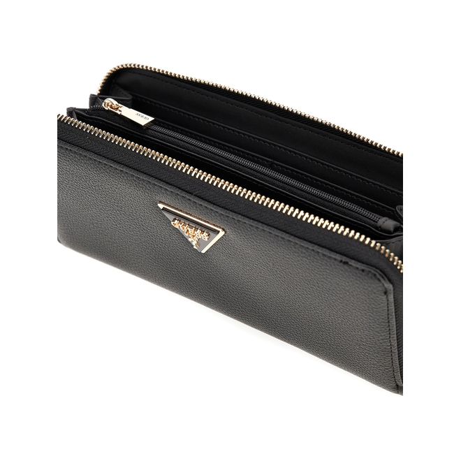 GUESS PORTFEL DAMSKI LAUREL II SLG LARGE ZIP CZARNY SWBG7459146 BLA