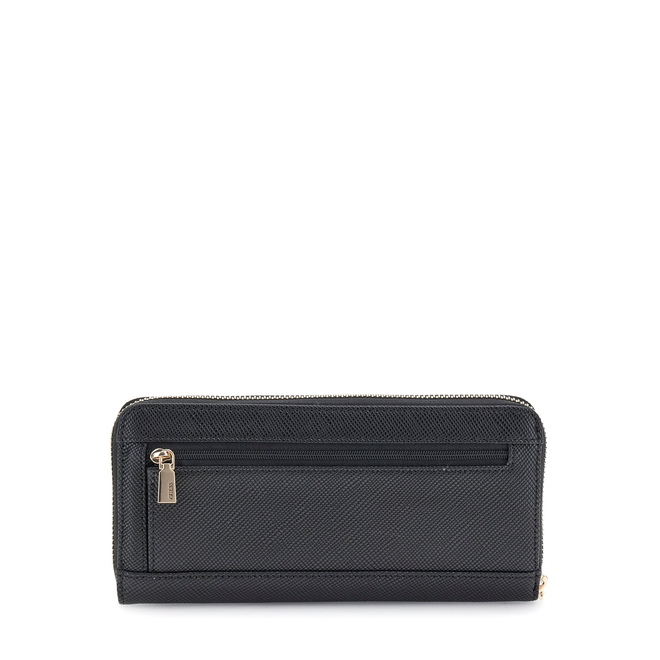 GUESS PORTFEL DAMSKI LAUREL II SLG LARGE ZIP CZARNY SWZG7459146 BLA