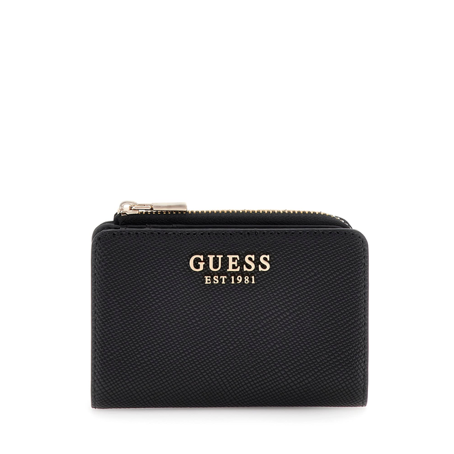 GUESS PORTFEL DAMSKI LAUREL II SLG SMALL ZIP CZARNY SWZG7459156 BLA