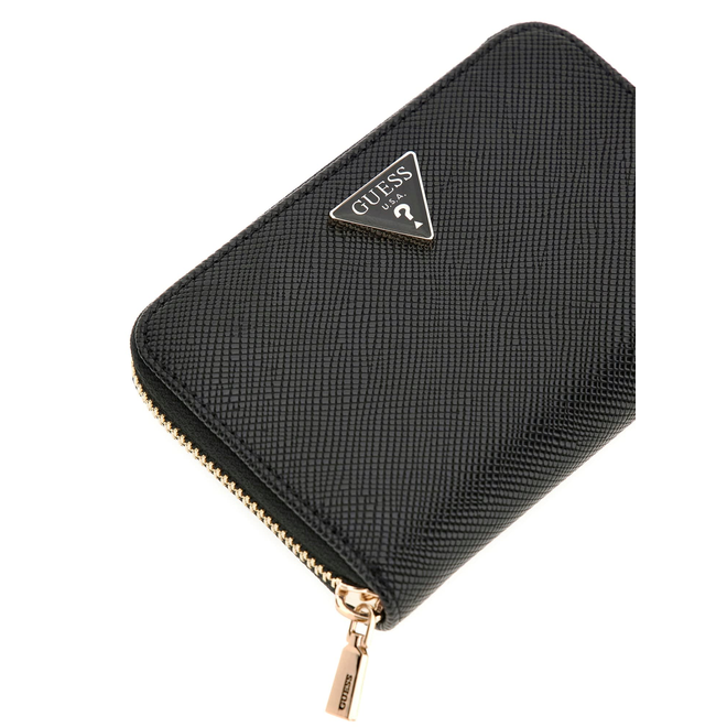 GUESS PORTFEL DAMSKI ROSALBA SLG MEDIUM ZIP CZARNY SWZG9657140 BLA