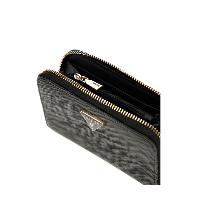 GUESS PORTFEL DAMSKI ROSALBA SLG MEDIUM ZIP CZARNY SWZG9657140 BLA