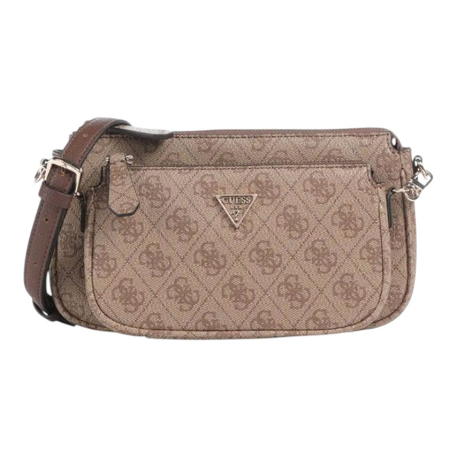 GUESS TOREBKA DAMSKA NOELLE II DOUBLE POUCH BRĄZOWA/LATTE HWBG9672710 LGW