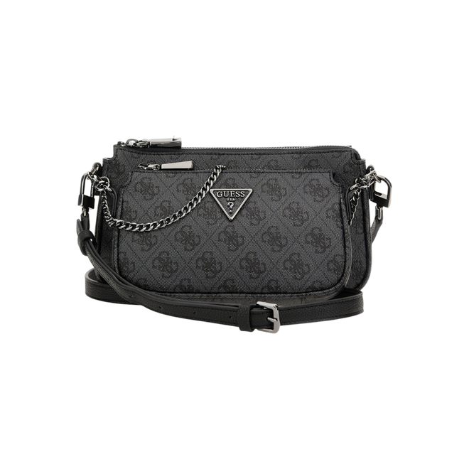 GUESS TOREBKA DAMSKA NOELLE II DOUBLE POUCH CZARNO-SZARA HWBG9672710 CLO