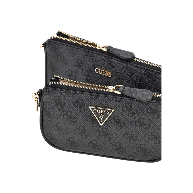 GUESS TOREBKA DAMSKA NOELLE II DOUBLE POUCH CZARNO-SZARA HWBG9672710 CLO