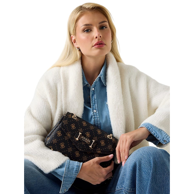 GUESS TOREBKA DAMSKA SILIA CONVERTIBLE XBODY BRĄZOWA HWGP9890210 ESL