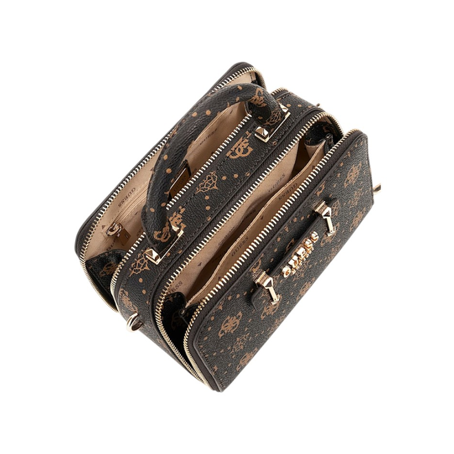 GUESS TOREBKA DAMSKA SILIA MINI SATCHEL BRĄZOWA HWGP9890760 ESL