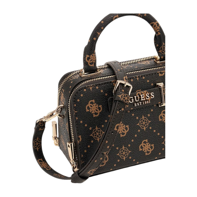GUESS TOREBKA DAMSKA SILIA MINI SATCHEL BRĄZOWA HWGP9890760 ESL