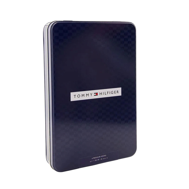 TOMMY HILFIGER MĘSKIE SKARPETY SKARPETKI GIFTBOX PREZENT 6P SZARE/CZARNE 701235373 003