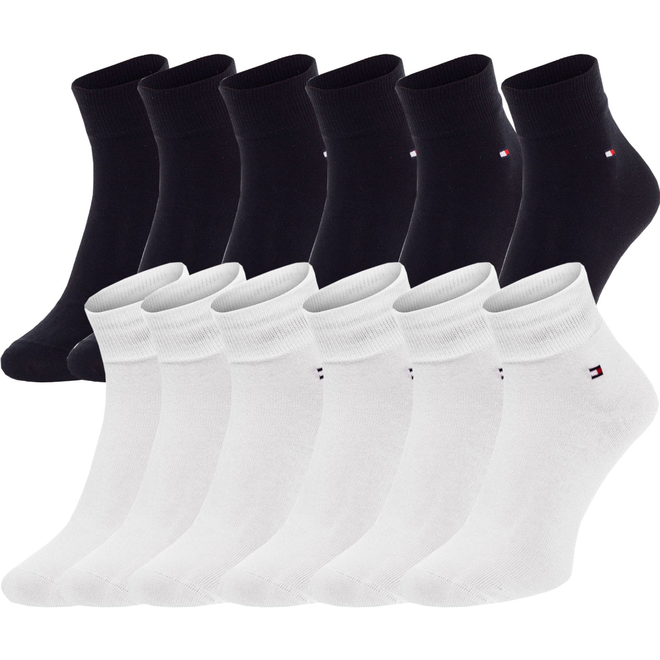 TOMMY HILFIGER MIX MĘSKIE SKARPETY SKARPETKI STOPKI 12P CZARNE/BIAŁE 342025001 200, 300