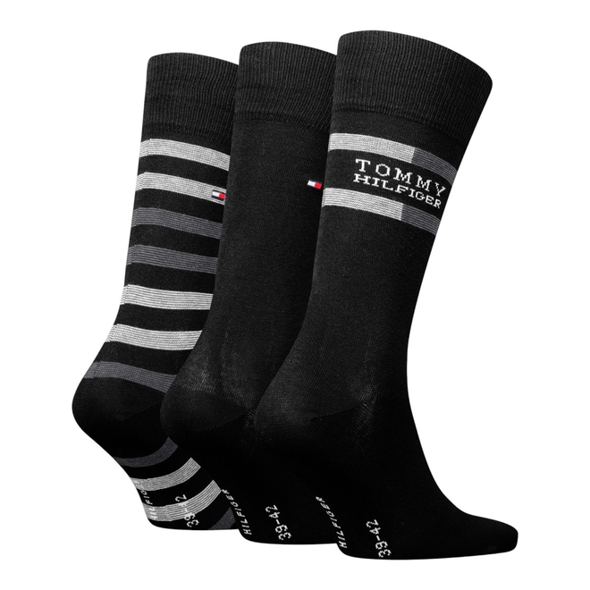 TOMMY HILFIGER SKARPETY SKARPETKI 3P GIFTBOX PREZENT CZARNE 701235376 002