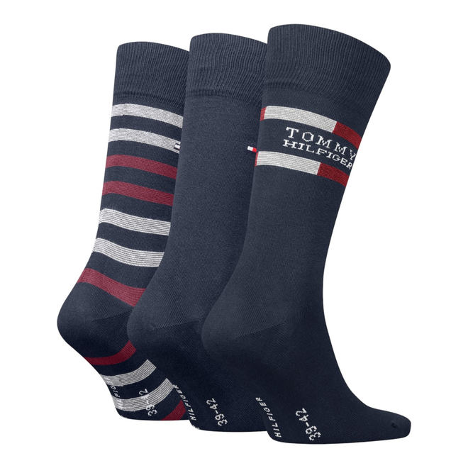 TOMMY HILFIGER SKARPETY SKARPETKI 3P GIFTBOX PREZENT GRANATOWE 701235376 001