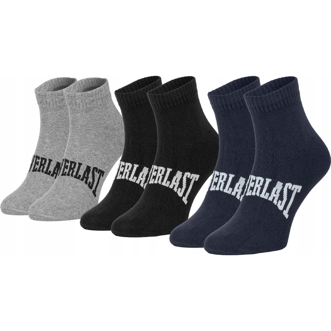 EVERLAST SKARPETY SKARPETKI STOPKI 3P CZARNE/GRANATOWE/SZARE SKQ001-05