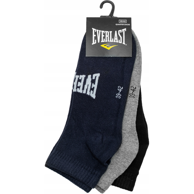 EVERLAST SKARPETY SKARPETKI STOPKI 3P CZARNE/GRANATOWE/SZARE SKQ001-05