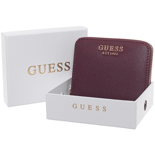 GUESS PORTFEL DAMSKI LAUREL II SLG SMALL ZIP BORDOWY SWBG7459137 WIN
