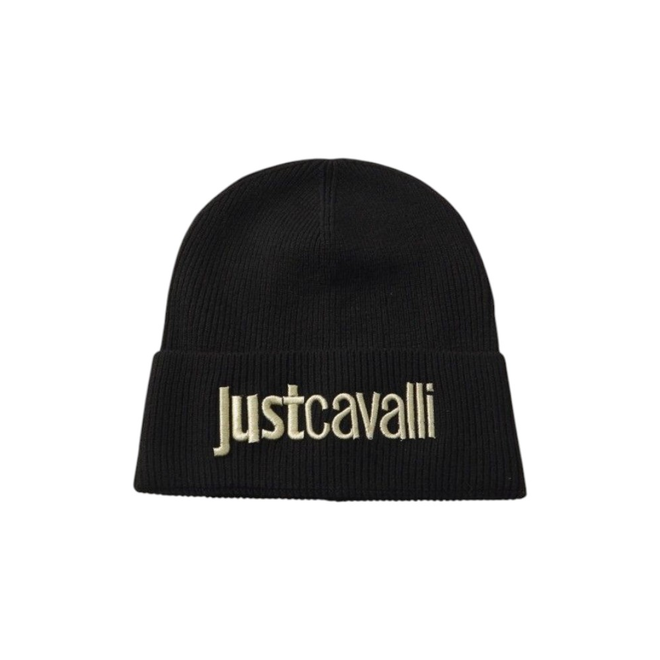 JUST CAVALLI CZAPKA ZIMOWA JC BEANIE LOGO EMBROIDERY CZARNA 79RAZK01 ZG239 PL9