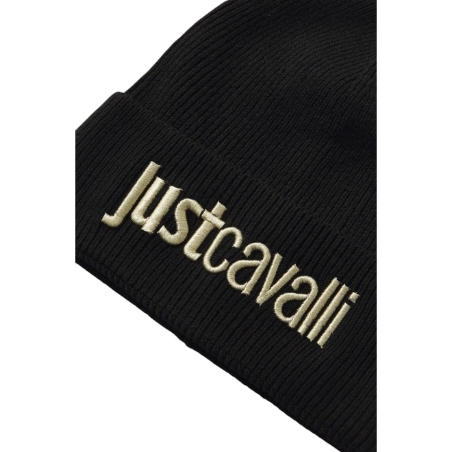 JUST CAVALLI CZAPKA ZIMOWA JC BEANIE LOGO EMBROIDERY CZARNA 79RAZK01 ZG239 PL9