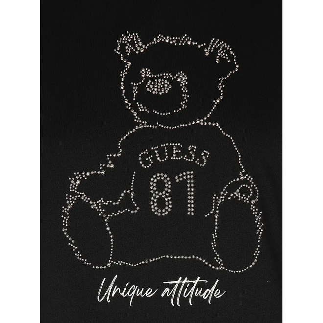 GUESS KOSZULKA DAMSKA UNIQUE ATTITUDE SS CZARNA V5BI16K8FQ4 JBLK