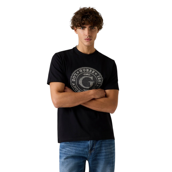 GUESS KOSZULKA MĘSKA T-SHIRT CN SS BIG G LOGO TEE CZARNA M5BI15K8FQ4 JBLK