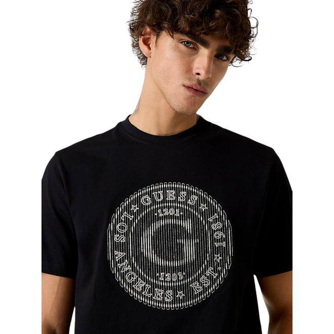 GUESS KOSZULKA MĘSKA T-SHIRT CN SS BIG G LOGO TEE CZARNA M5BI15K8FQ4 JBLK