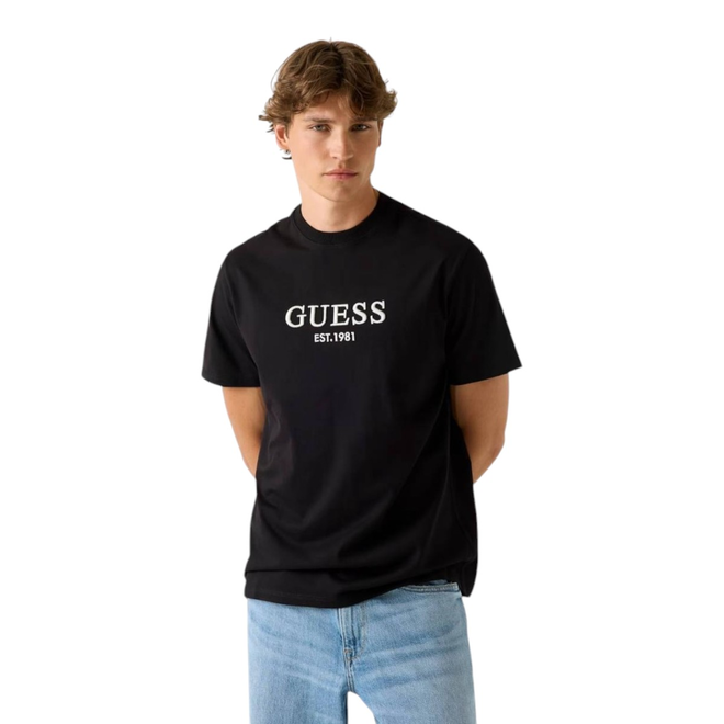 GUESS KOSZULKA MĘSKA T-SHIRT CN SS EMBROIDERY LOGO M5BI09K8FQ4 JBLK