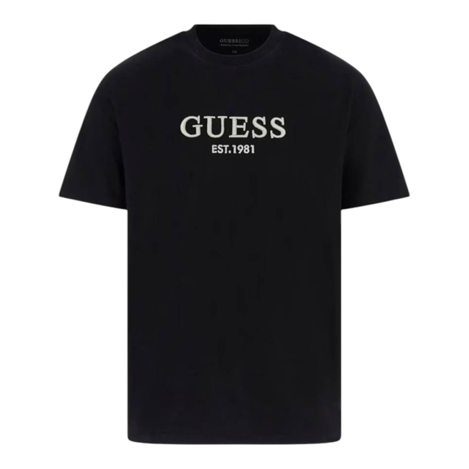 GUESS KOSZULKA MĘSKA T-SHIRT CN SS EMBROIDERY LOGO M5BI09K8FQ4 JBLK