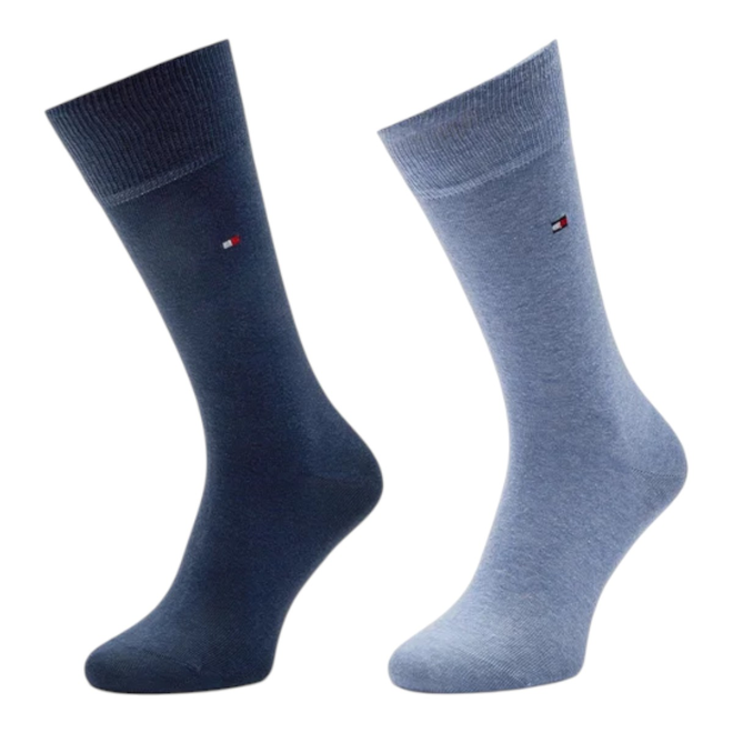 TOMMY HILFIGER SKARPETY SKARPETKI DŁUGIE 2P NIEBIESKIE/GRANATOWE 371111 134