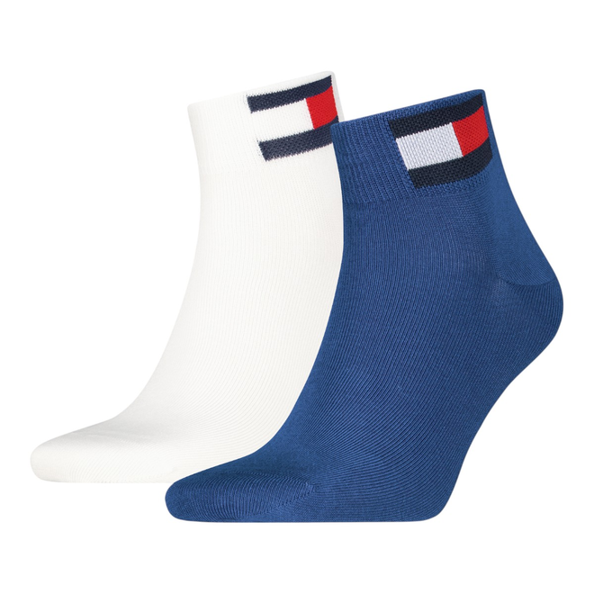 TOMMY HILFIGER SKARPETY SKARPETKI STOPKI 2P BIAŁE/NIEBIESKIE 701228223 012