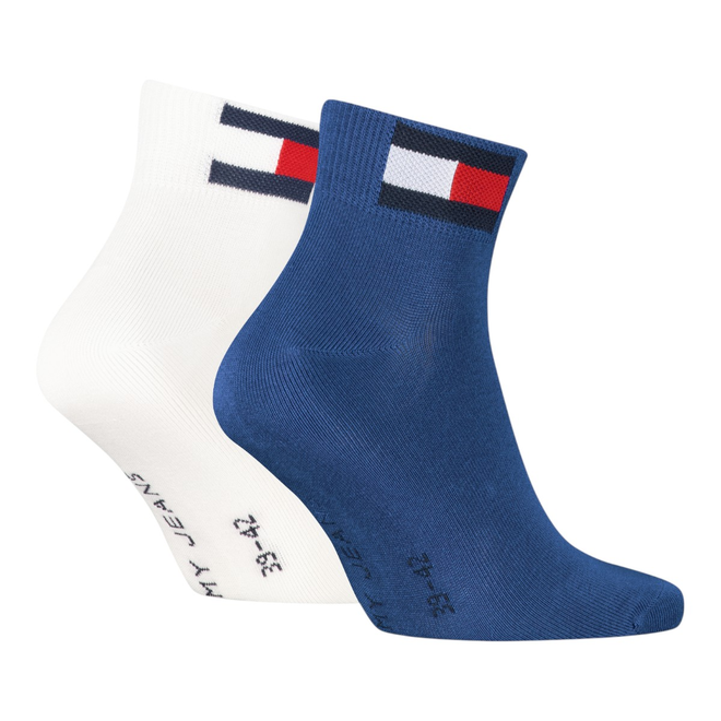 TOMMY HILFIGER SKARPETY SKARPETKI STOPKI 2P BIAŁE/NIEBIESKIE 701228223 012