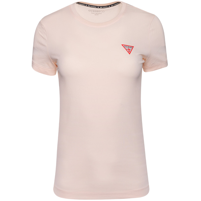 GUESS KOSZULKA DAMSKA T-SHIRT SS CN MINI TRIANGLE POMARAŃCZOWA W2YI44J1314 G67C